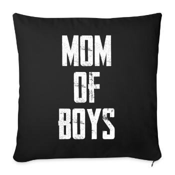 Maman de garçons - Housse de coussin décorative 45 x 45 cm - noir - Devant