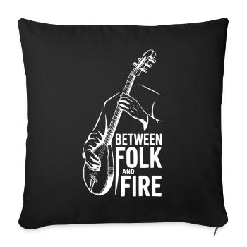 Tambura - Entre le folklore et le feu - Musique balkanique - Housse de coussin décorative 45 x 45 cm - noir - Devant