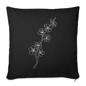 Blossom Lines Cherry Blossoms - Sofa pillowcase 17,3'' x 17,3'' (45 x 45 cm) - black - Front