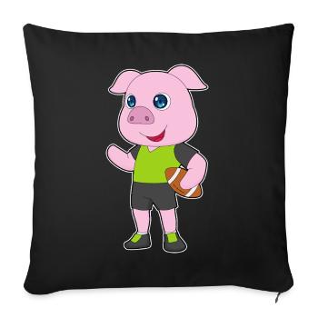 Pig American Football - Sofa pillowcase 17,3'' x 17,3'' (45 x 45 cm) - black - Front
