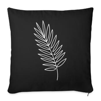 Fern leaf line drawing black and white - Sofa pillowcase 17,3'' x 17,3'' (45 x 45 cm) - black - Front