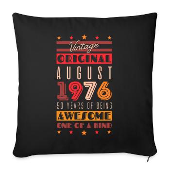 Millésime 1976 : 50 ans - Housse de coussin décorative 45 x 45 cm - noir - Devant
