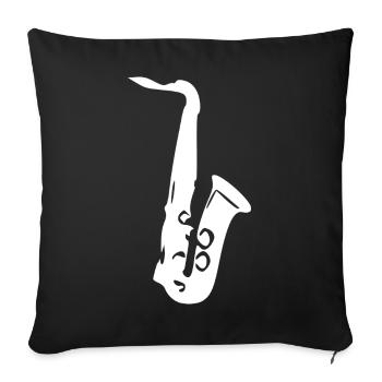 Musicien cadeau de musique de saxophone - Housse de coussin décorative 45 x 45 cm - noir - Devant