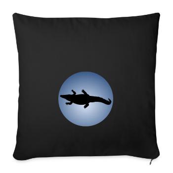 Chars de lézard crâne - Housse de coussin décorative 45 x 45 cm - noir - Devant