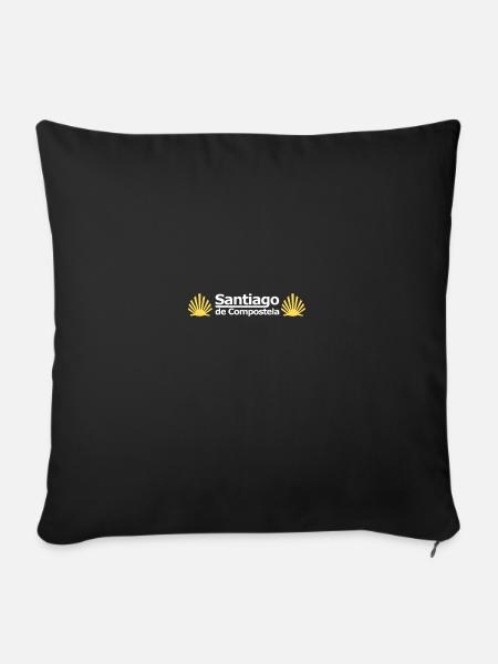 Santiago de Compostela Jakobsweg - Sofakissenbezug 45 x 45 cm - Schwarz