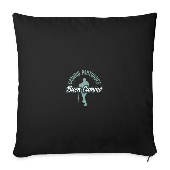 Buen Camino Portugues - Housse de coussin décorative 45 x 45 cm - noir - Devant