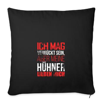 Funny Funny Saying Chicken Chicken Chicken Gockel - Sofa pillowcase 17,3'' x 17,3'' (45 x 45 cm) - black - Front