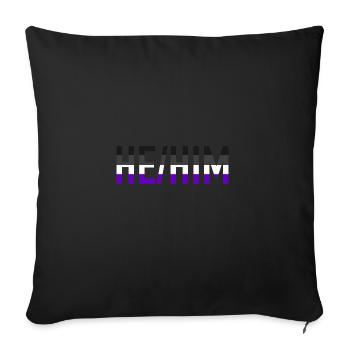 He Him Pronoun Ace Pride LGBTQ Gift Asexual - Sofa pillowcase 17,3'' x 17,3'' (45 x 45 cm) - black - Front