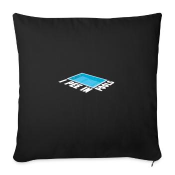 Drôle de dans les piscines Swiming Party I Pee In - Housse de coussin décorative 45 x 45 cm - noir - Devant