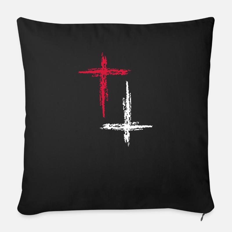 Kreuz - Sofakissenbezug 45 x 45 cm - Schwarz