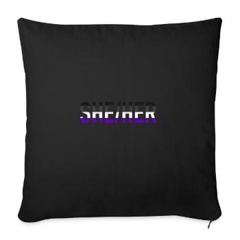 She Her Pronoun Ace Pride Gift LGBT Asexual - Sofa pillowcase 17,3'' x 17,3'' (45 x 45 cm) - black - Front
