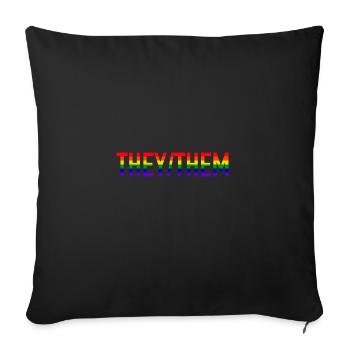 They Them Pronouns Gay Pride Month Gift LGBT - Sofa pillowcase 17,3'' x 17,3'' (45 x 45 cm) - black - Front