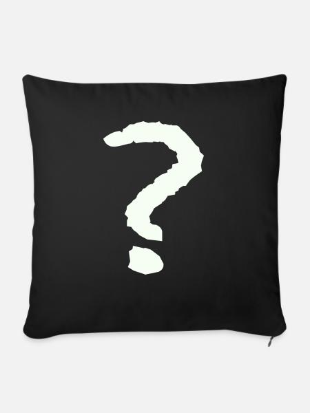 Fragezeichen - Sofakissenbezug 45 x 45 cm - Schwarz