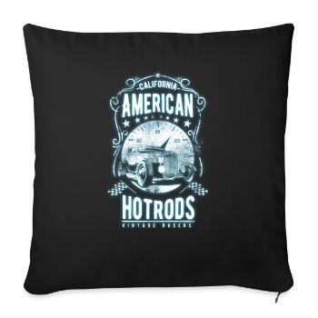Hotrod coureur - Housse de coussin décorative 45 x 45 cm - noir - Devant