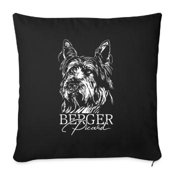 BERGER PICARD Portrait Chiens Wilsigns - Housse de coussin décorative 45 x 45 cm - noir - Devant