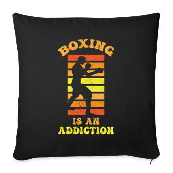 Boxen Boxer Kampfsport Boxring Boxhandschuhe - Sofakissenbezug 45 x 45 cm - Schwarz - Vorne