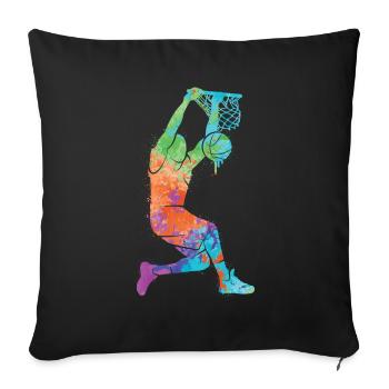 Basketballer Dunking Kinder Basketball Herren - Sofakissenbezug 45 x 45 cm - Schwarz - Vorne