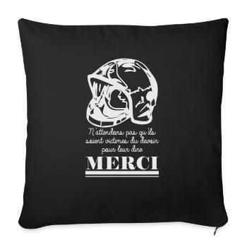 Victime Devoir Pompier Fond N - Housse de coussin décorative 45 x 45 cm - noir - Devant
