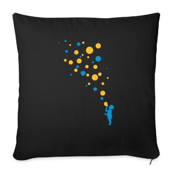 Love color bubbles - Sofa pillowcase 17,3'' x 17,3'' (45 x 45 cm) - black - Front