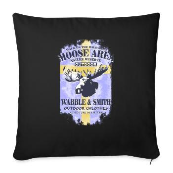 Moose Land - Sweden Vintage Flag - Sofa pillowcase 17,3'' x 17,3'' (45 x 45 cm) - black - Front