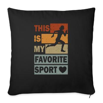 Running runner running running shoe jogging - Sofa pillowcase 17,3'' x 17,3'' (45 x 45 cm) - black - Front
