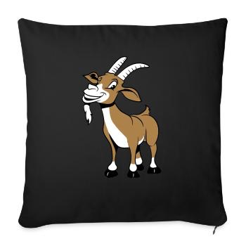 Goat laugh nicely - Sofa pillowcase 17,3'' x 17,3'' (45 x 45 cm) - black - Front
