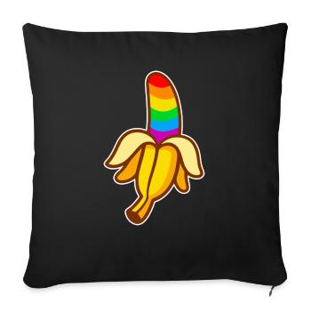 LGBT Rainbow Gay Heart Homosexuality - Sofa pillowcase 17,3'' x 17,3'' (45 x 45 cm) - black - Front