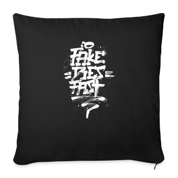 Fake cette typographie de lettrage rapide 01 characterfläc - Housse de coussin décorative 45 x 45 cm - noir - Devant