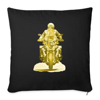 Motocycliste or - Housse de coussin décorative 45 x 45 cm - noir - Devant