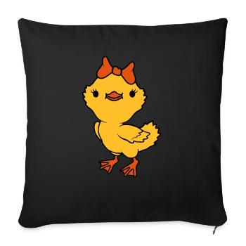 Chick Bow Female Girl - Sofa pillowcase 17,3'' x 17,3'' (45 x 45 cm) - black - Front