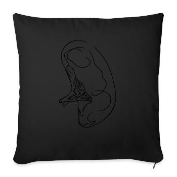 Art au trait pancréatique - Minimaliste - Housse de coussin décorative 45 x 45 cm - noir - Devant