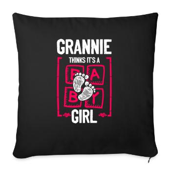 Grannie Thinks It's a Girl Gender Reveal Funny - Sofakissenbezug 45 x 45 cm - Schwarz - Vorne