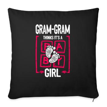 Gram-Gram Thinks It's a Girl Gender Reveal Funny - Sofa pillowcase 17,3'' x 17,3'' (45 x 45 cm) - black - Front