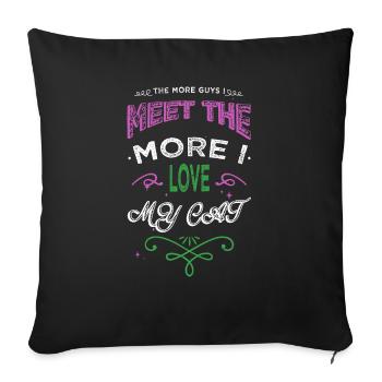 kitty avogato joke sayings cat flag tshirts - Sofakissenbezug 45 x 45 cm - Schwarz - Vorne