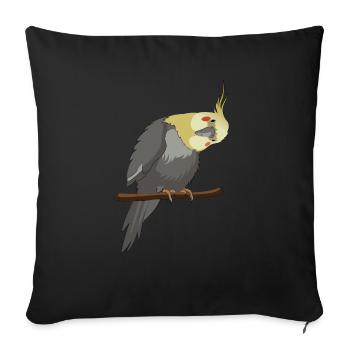 Cockatiel Cockatiel Cockatoo Perroquet Oiseau Cadeau - Housse de coussin décorative 45 x 45 cm - noir - Devant