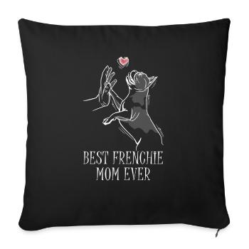 Meilleure Frenchie Mom Ever Français Bulldog Mama - Housse de coussin décorative 45 x 45 cm - noir - Devant