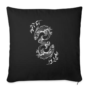 Signe astrologique Poisson Ella - Housse de coussin décorative 45 x 45 cm - noir - Devant