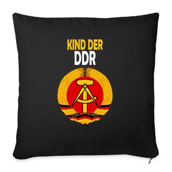 Kind der DDR - Ossi Ostdeutsch Ostdeutschland - Sofakissenbezug 45 x 45 cm - Schwarz - Vorne