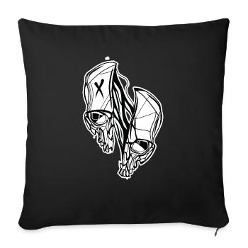 Crâne fendu // illustration - Housse de coussin décorative 45 x 45 cm - noir - Devant
