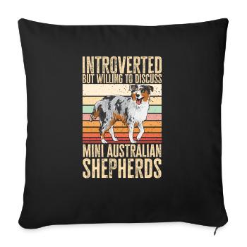 Miniature Australian Shepherd - Sofa pillowcase 17,3'' x 17,3'' (45 x 45 cm) - black - Front