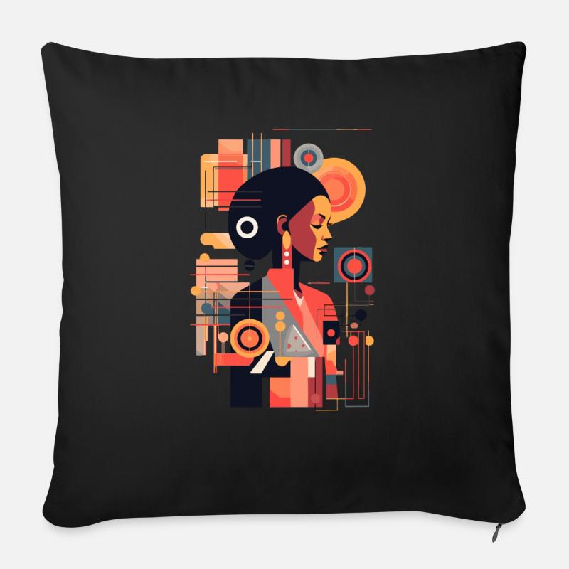 Charismatisches Mädchen denkt nach - Sofakissenbezug 45 x 45 cm - Schwarz