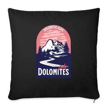 Dolomites Italy Mountain Sunset - Sofa pillowcase 17,3'' x 17,3'' (45 x 45 cm) - black - Front