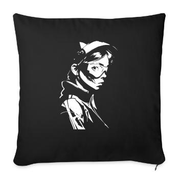 Cyclist - Sofa pillowcase 17,3'' x 17,3'' (45 x 45 cm) - black - Front