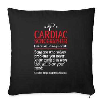 Cardiologue Échographie médicale Échographie - Housse de coussin décorative 45 x 45 cm - noir - Devant