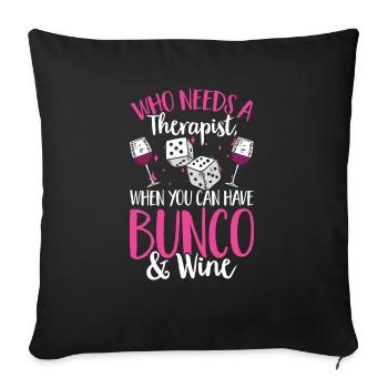 Jeu de dés Bunco - Housse de coussin décorative 45 x 45 cm - noir - Devant