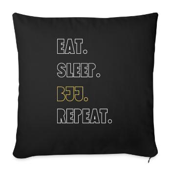Manger. Boire. Le BJJ. Réessayez - Housse de coussin décorative 45 x 45 cm - noir - Devant