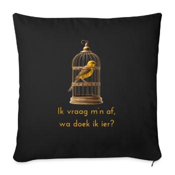 Je me demande? Dialecte anversois Chemises - Housse de coussin décorative 45 x 45 cm - noir - Devant