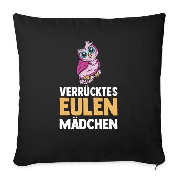 Eulen - Sofakissenbezug 45 x 45 cm - Schwarz - Vorne