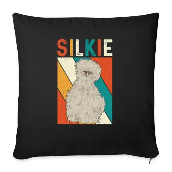 Seidenhuhn Poulet soyeux - Housse de coussin décorative 45 x 45 cm - noir - Devant