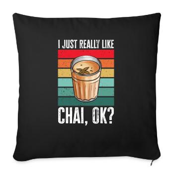 Chai Tee Masala Chai - Sofakissenbezug 45 x 45 cm - Schwarz - Vorne